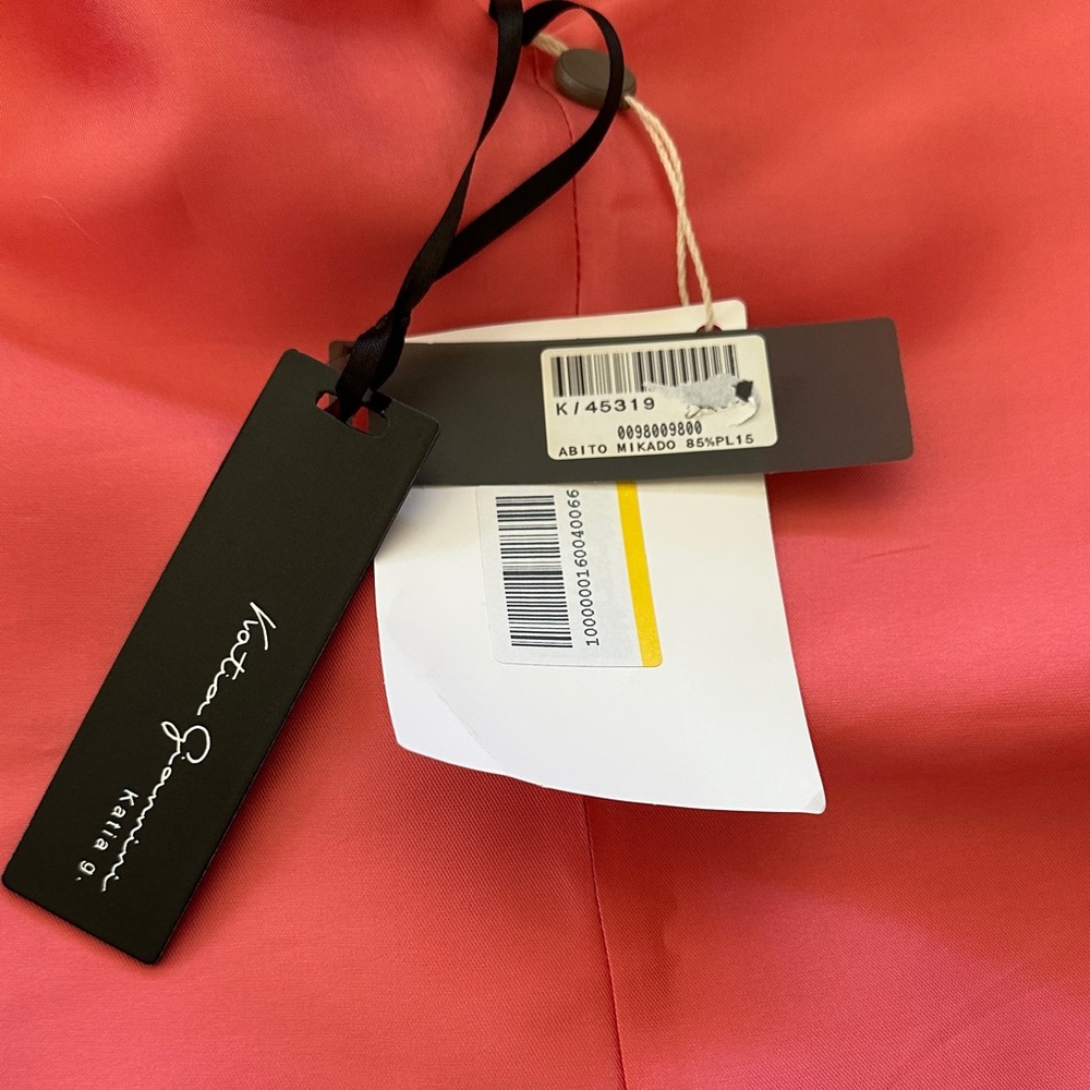 Satin Coral Slip Maxi Dress with Spaghetti Straps - Picture 5 of 10